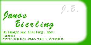 janos bierling business card